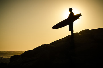 Image showing Surfer watching the waves