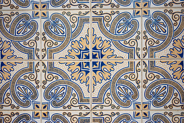 Image showing Traditional Portuguese glazed tiles