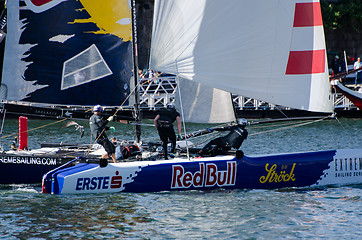 Image showing Red Bull Sailing Team compete in the Extreme Sailing Series