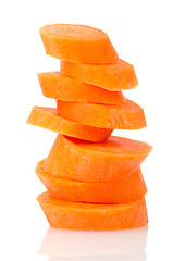 Image showing Pile of carrot slices