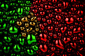 Image showing Portuguese flag made of water drops