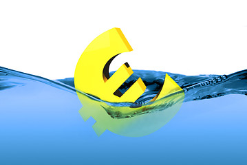 Image showing Euro sinking