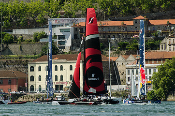 Image showing Participants compete in the Extreme Sailing Series