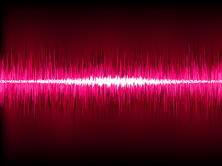 Image showing Sound waves oscillating on black background. EPS 8