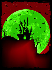 Image showing Scary Halloween Castle with Copy Space. EPS 8