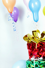 Image showing Gifts and balloons