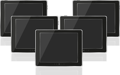 Image showing Vector realistic tablet pc computer with a black screen