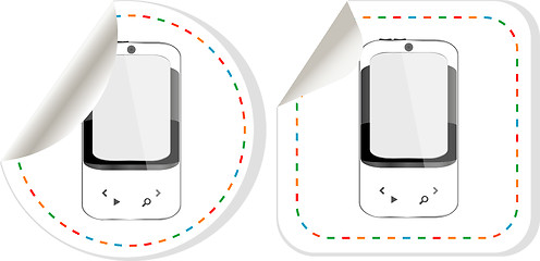 Image showing smart phone stickers label set