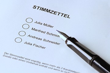 Image showing German ballot paper 