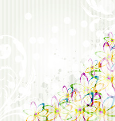 Image showing Multicolor flowers background with transparency elements for des