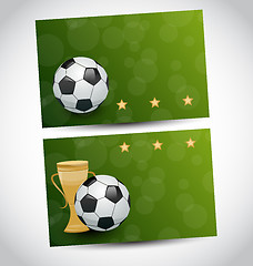 Image showing Football cards with champion cup and place for your text 