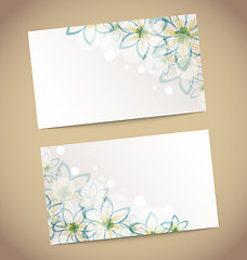 Image showing Two retro wedding cards with flower's