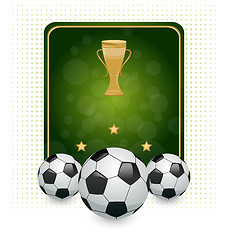 Image showing Football layout with champion cup and place for your text
