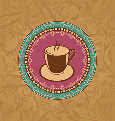 Image showing Cute ornate vintage with coffee cup