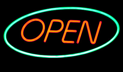 Image showing open  neon sign