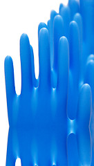 Image showing Blue latex gloves