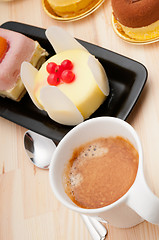 Image showing espresso coffee and  fruit cake