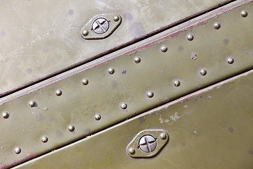 Image showing metal surface with rivets