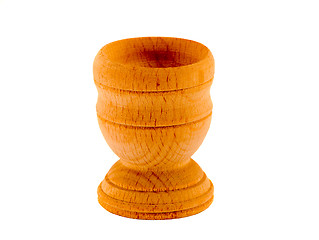 Image showing Wooden small pot glass for drink vodka 