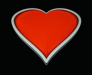 Image showing Card suits: hearts with gray framing over black