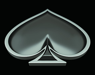 Image showing Card suits: spades with gray framing over black