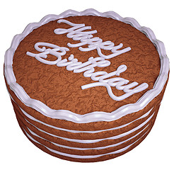 Image showing Happy birthday: cake with greeting words isolated