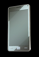 Image showing Front side view of smart phone with touch screen 