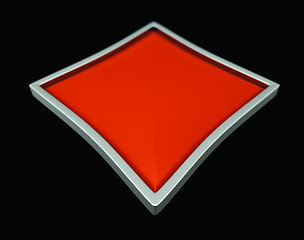 Image showing Card suits: diamondss with gray framing over black