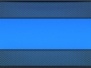 Image showing Leather: meshy pattern over blue background