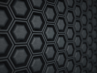 Image showing Black leather background with cells or combs