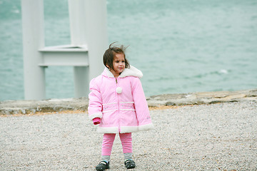 Image showing Little girl wearing winter outwear