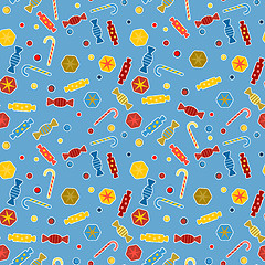 Image showing Abstract pattern - candies on blue background