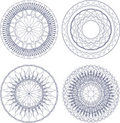 Image showing guilloche element for certificate set, vector money design