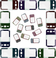 Image showing smart phones set on white background