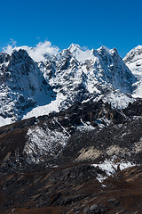 Image showing Mountain range viewed from Renjo pass in Himalaya