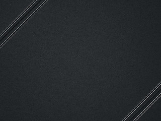 Image showing Black diagonal stitched leather background