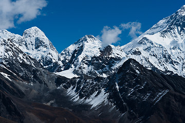 Image showing Himalaya peaks: Pumori, Changtse, Nirekha and side of Everest