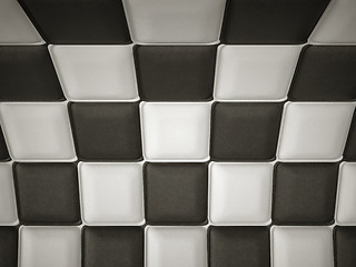 Image showing Incurved chequered leather pattern with rectangle segments