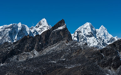 Image showing Mountain range viewed from Renjo pass in Himalayas