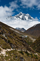 Image showing Himalaya landscape: Lhotse and Lhotse shar peaks