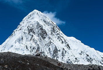 Image showing Snowed Pumori summit in Himalaya
