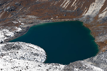 Image showing Angladumba lake not far from Renjo Pass in Himalayas