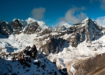 Image showing Mountains viewed from Renjo pass in Himalayas