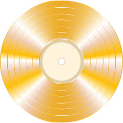 Image showing gold vinyl record on white background