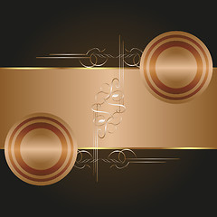 Image showing Vector ornate decorative golden frames background