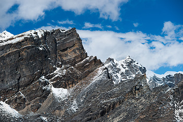 Image showing Landscape viewed from Gokyo Ri summit in Himalayas