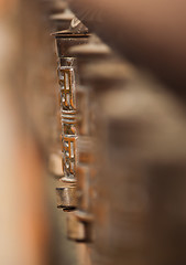 Image showing buddhism: prayer wheel in Katmandu