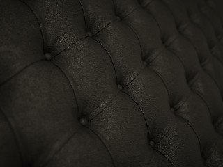 Image showing Close-up of black soft leather pattern