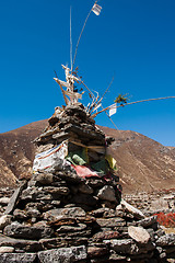 Image showing Buddhist stupe or chorten in Himalayas