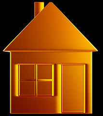 Image showing Costly home:: golden house shape